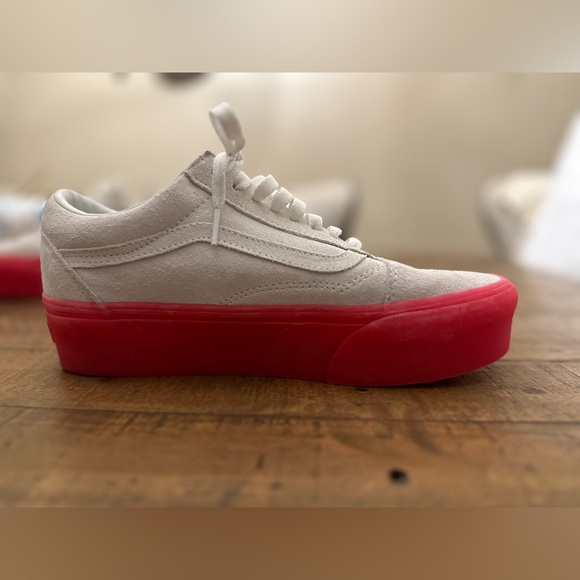 Vans Old Skool Platform Stac Sneakers In Hot Pink/Cream - Unisex M 8.5/ W 10 - Picture 2 of 11